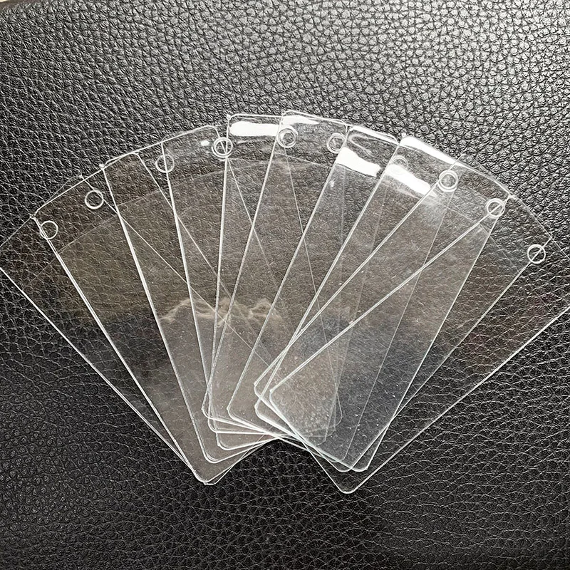 

1000pcs PVC Price Tag Strip Labels Holder Garment Clothing Collar Label Trademark Mini Display Plastic Bag Transparent Frosted