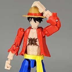 3D stampato One Piece Monkey D rufy Anime Multi-Jointed Toys Action Figures Shapeshift Robot Mannequin Model Ornaments Gifts