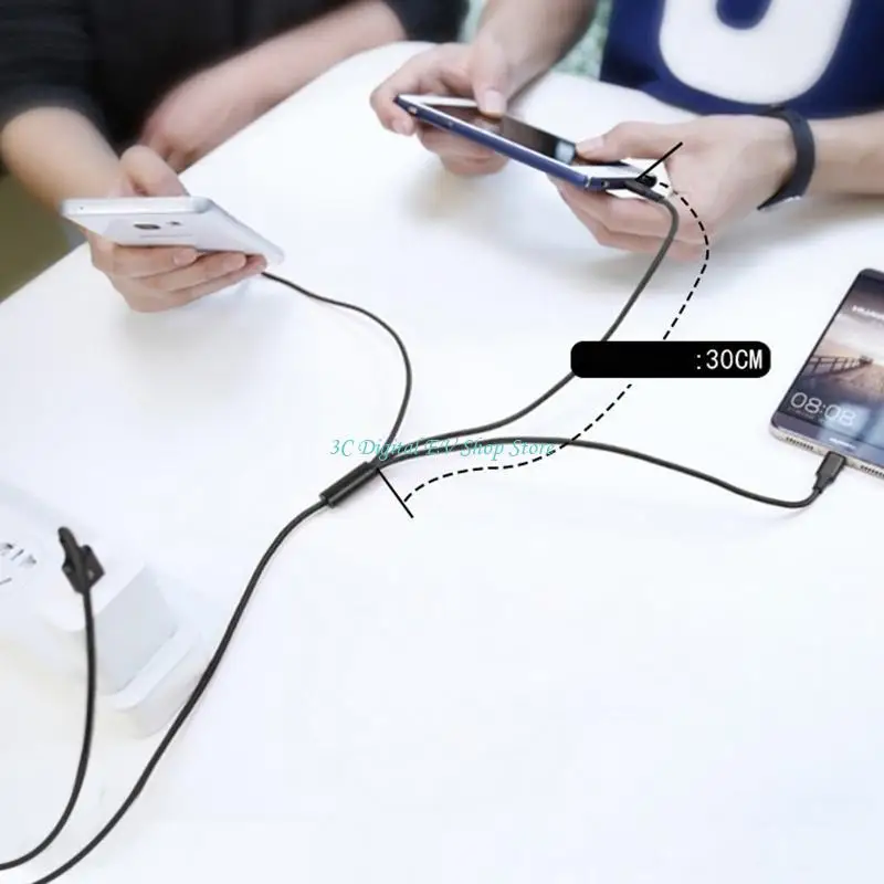E74D Multi Charging Cable Multi USB Cable Nylon Braided 3/4/5 in 1 Multiple Charging Cord with Type-C Connectors