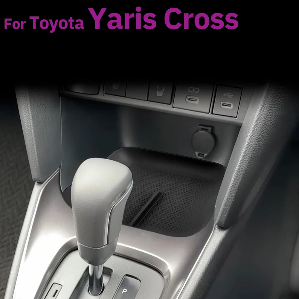 Für Toyota Yaris Cross Silikonmatte – Flexible Konsolenauflage für kabelloses Ladegerät, rutschfest, geräuschdämpfende Aufbewahrungsbox – Detail 2