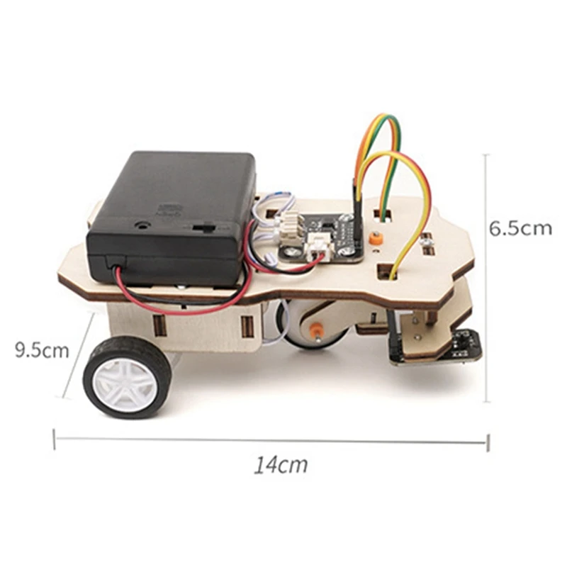 DIY Tracing Trolley Material Kits Fun Science Small Making Material Kit Teaching Experiment Model 14 X 9.5 X 6.5Cm