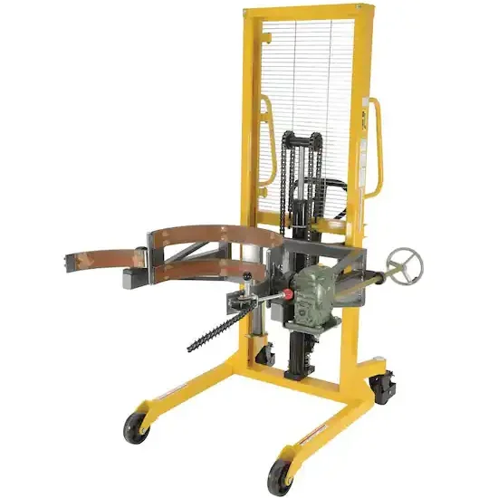 Material Handling Equipment Factory Directly Sell Geared Oil Drum Stacker With 400kg Loading Capacity Lift The Oil Drum