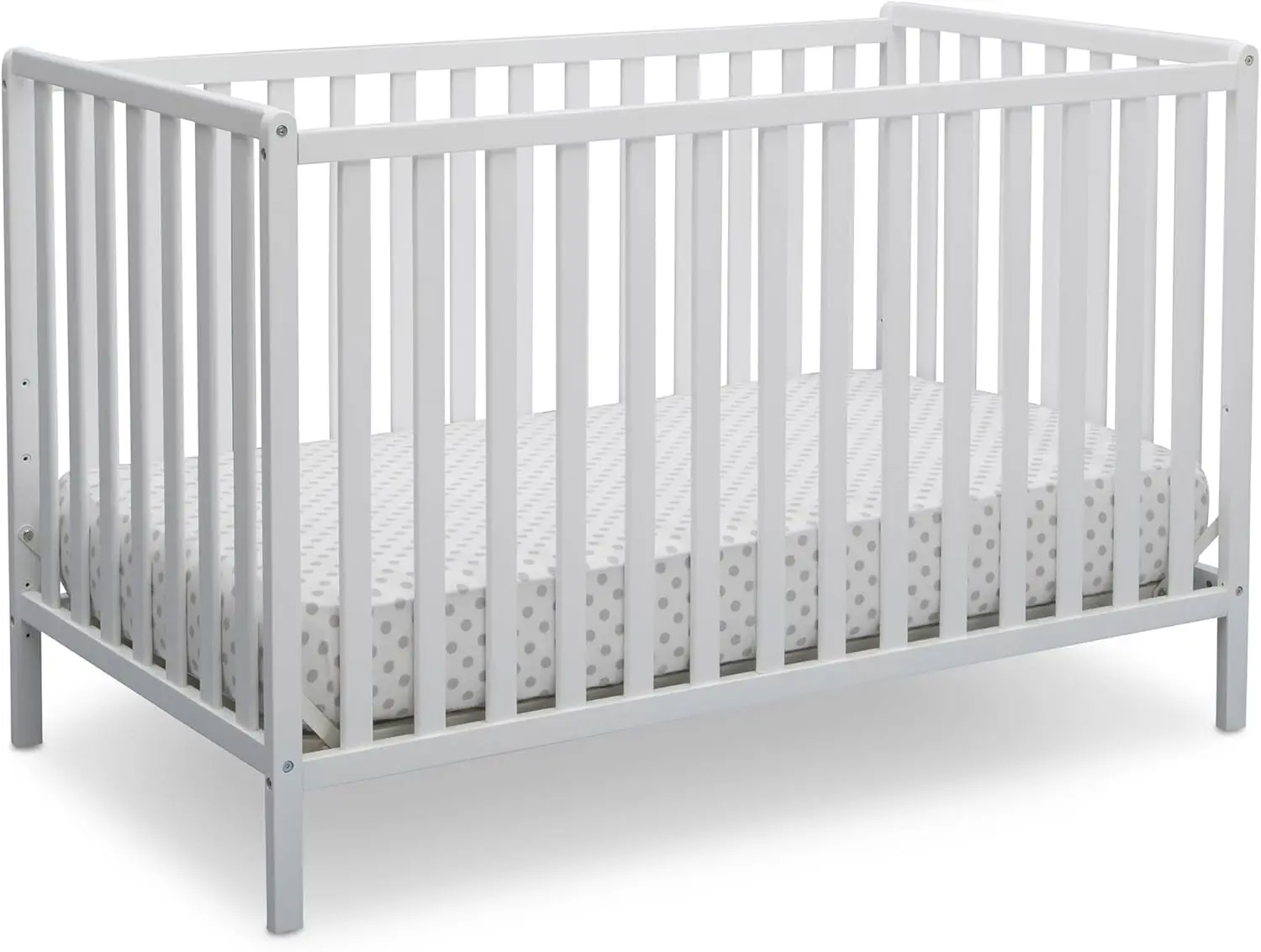 

4-in-1 Convertible Crib with Greenguard Gold Certification, Bianca White - Adjustable & Safe