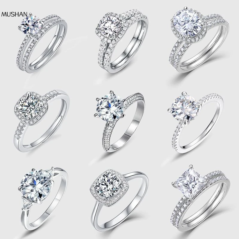 

MuShan Designer Jewelry 925 Sterling Silver Necklace Moissanite Diamond Choker Formal Women Rhodium Plated MST Patent Pendant