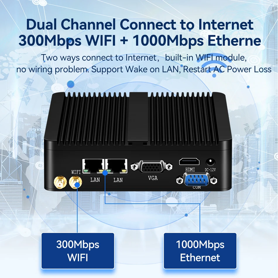 Imagem -03 - Xcy Fanless Mini pc Intel Celeron J1900 J2900 Windows 10 Linux Fino Cliente Minipc Pfsense Micro Lan Porto Computador de Mesa