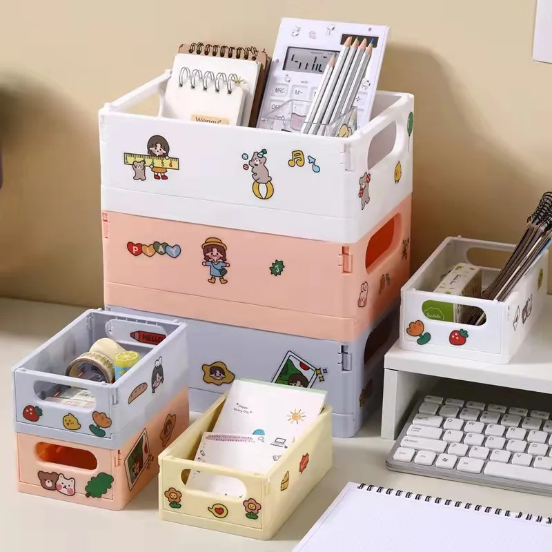 

Simple Foldable Storage Box, Dormitory Desktop Finishing, Books, Stationery, Sundries, Books, Snacks, Storage Basket