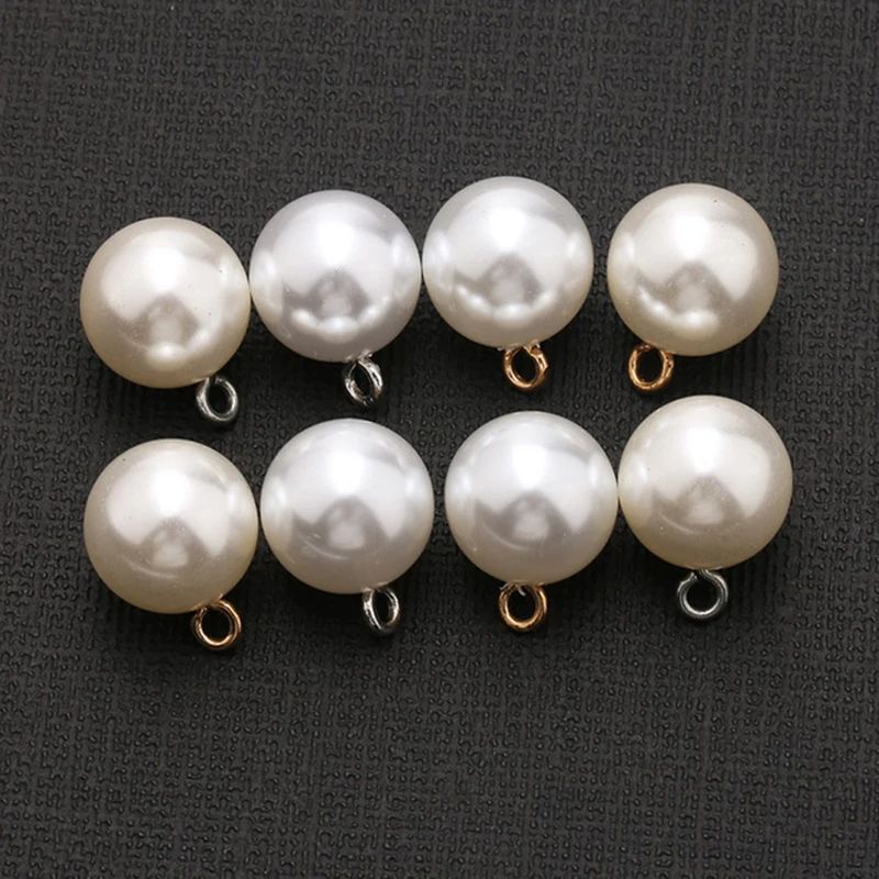 1-10pcs Mushroom Plastic Pearl Shirt Buttons Gold Silver Shank Button For Clothing Woman Kids Decor Mini Sewing DIY Hair Ribbon