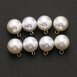 1-10pcs bottoni per camicia di perle di plastica a fungo bottone con gambo in argento dorato per abbigliamento donna decorazioni per bambini Mini cucito nastro per capelli fai da te