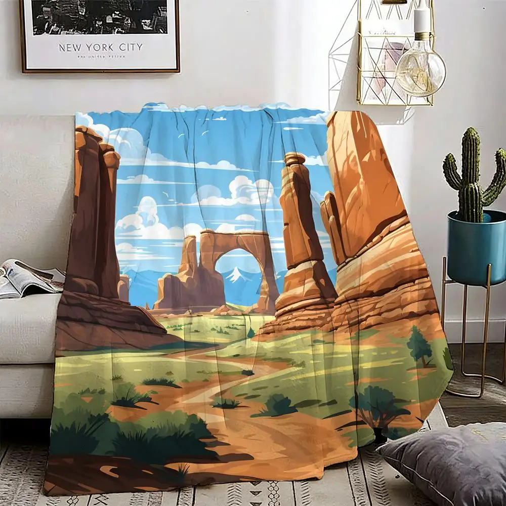 

Arches National Park Throw Lightweight 240g Flannel Blanket Soft Skin-friendly for Summer Cooling