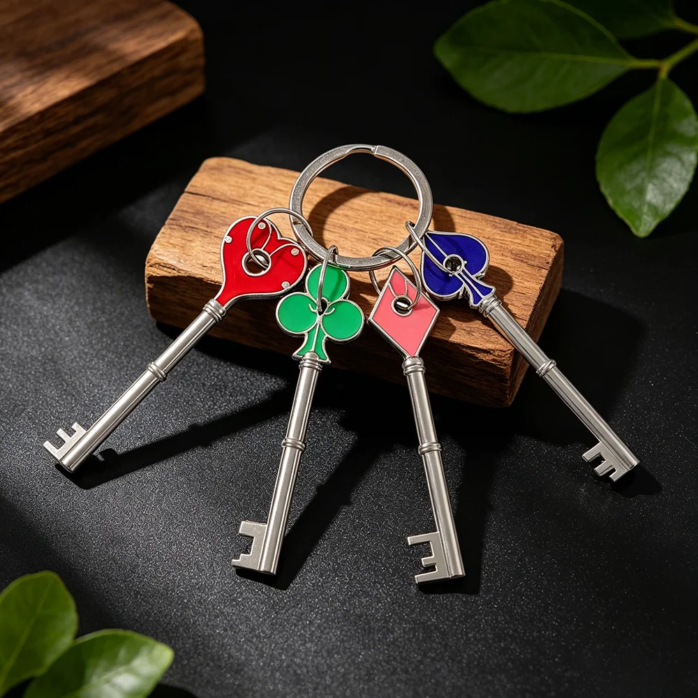 Chaveiro Resident Evil 2 Remake RPD Key Square Plum Heart para Homens, Porta-Chaves Colecionável, Presente para Fãs