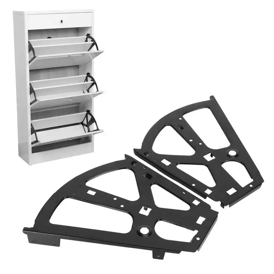 1/2/3 Layer Shoes Cabinet Hinge Cold Rolled Steel Furniture Fittings Drawer Turning Rack Black Shoes Rack Flip Hinge