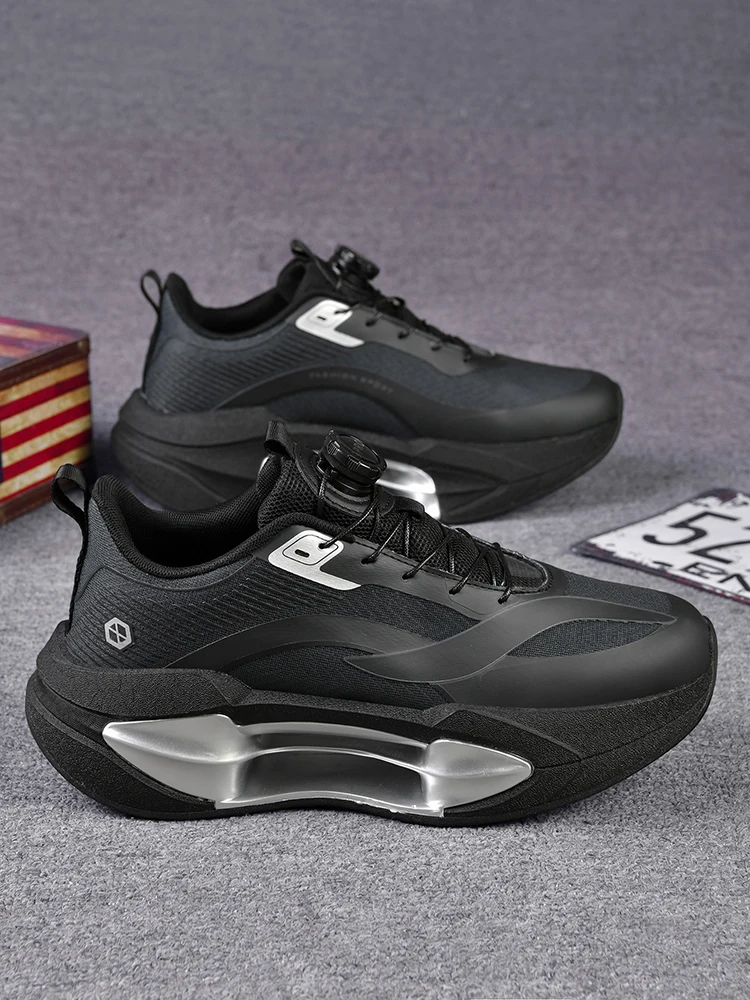  Modische Herren-Laufschuhe, leichte Damen-Sneaker mit drehbarer Schnalle und Dämpfung, rutschfeste Sportschuhe für Training, Joggen und andere Sportarten. – Detail 4