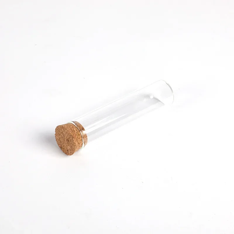 DIA 12mm to 30mm Transparent Clear Lab Flat Bottom Thickening Glass Test Tube with Cork Stoppers