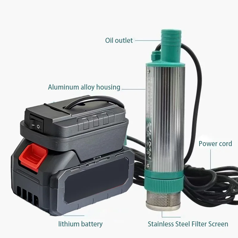 Portable Electric Oil Transfer Pump Lithium Battery Rechargeable Diesel Water Pump Dual Use High Flow Fuel Suction Transfer Pump