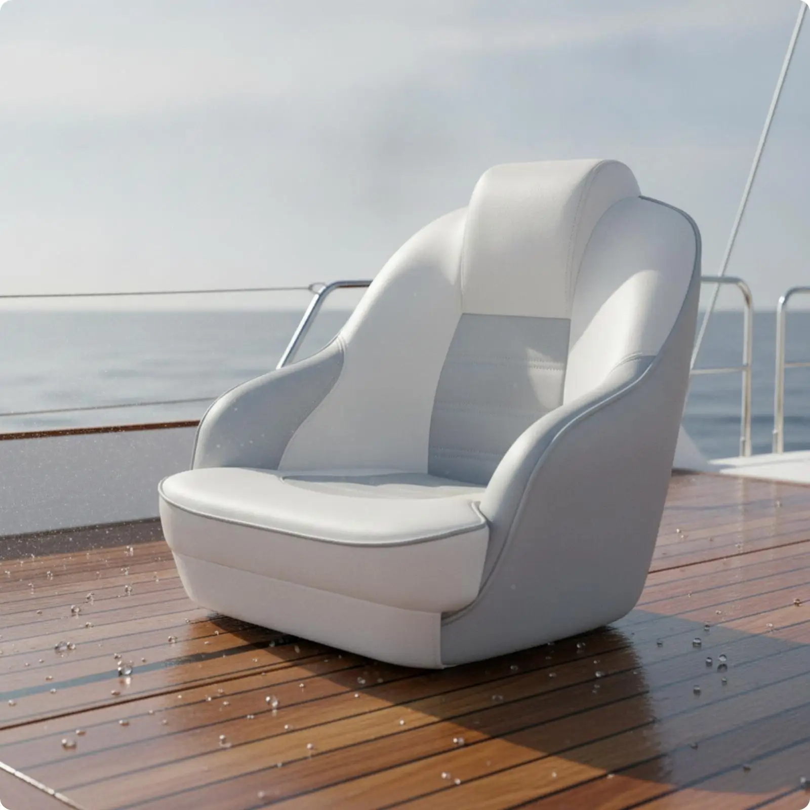 Marine Captain Seat High Back Luxury Fishing Boat Chair with Side Bolsters for Yacht Cockpit