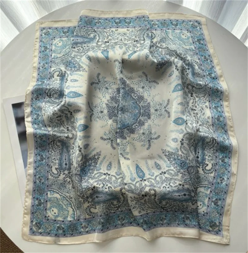Women 70*70cm Square Silk Scarf/scarves Luxury Wrap 2026 Hair Tie Band Bag Warp Soft Neckerchief Hijab Headscarf Female Foulard image 6