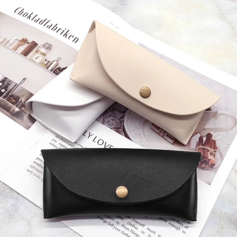 Fashion Portable Glasses Bag Sunglasses Bag Leather Solid Color Glasses Accessories High-end All-match Simplicity Travel