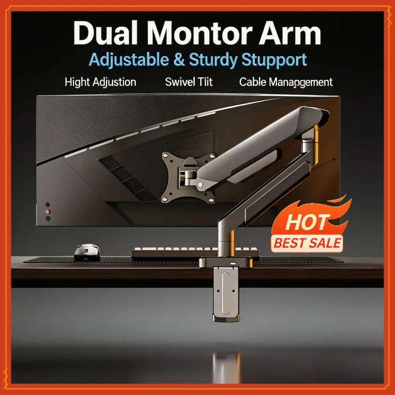 Universal Single Monitor Bracket Up To 32 Inches And 19.8 Lbs Per Screen Computer Desk Mount Stand Adjustable Computer Bracket