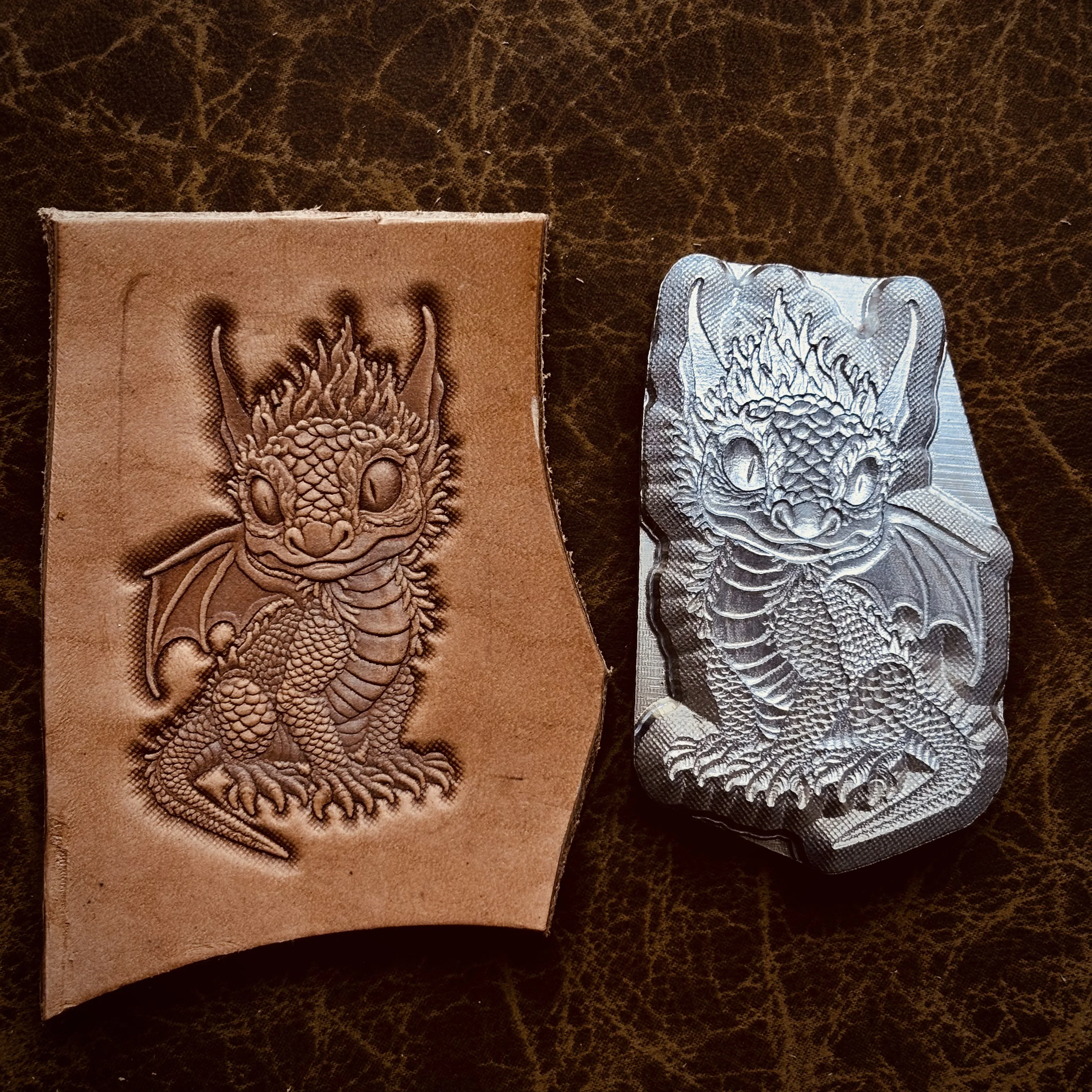 

3D Dragon Design Leather Stamping Mold Metal Stamp Aluminum Alloy Pressing Craft Tool Hot Stamping Embossing Carving Stamper