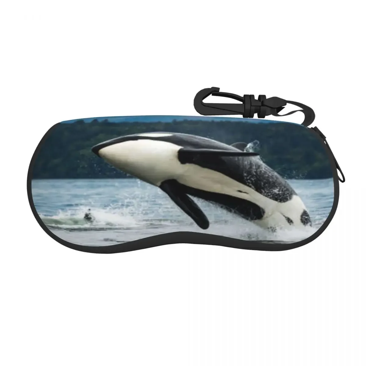 Glasses Case Soft  Bag Orca Whale Jumping Out Portable Sunglasses Box  Eyeglasses 