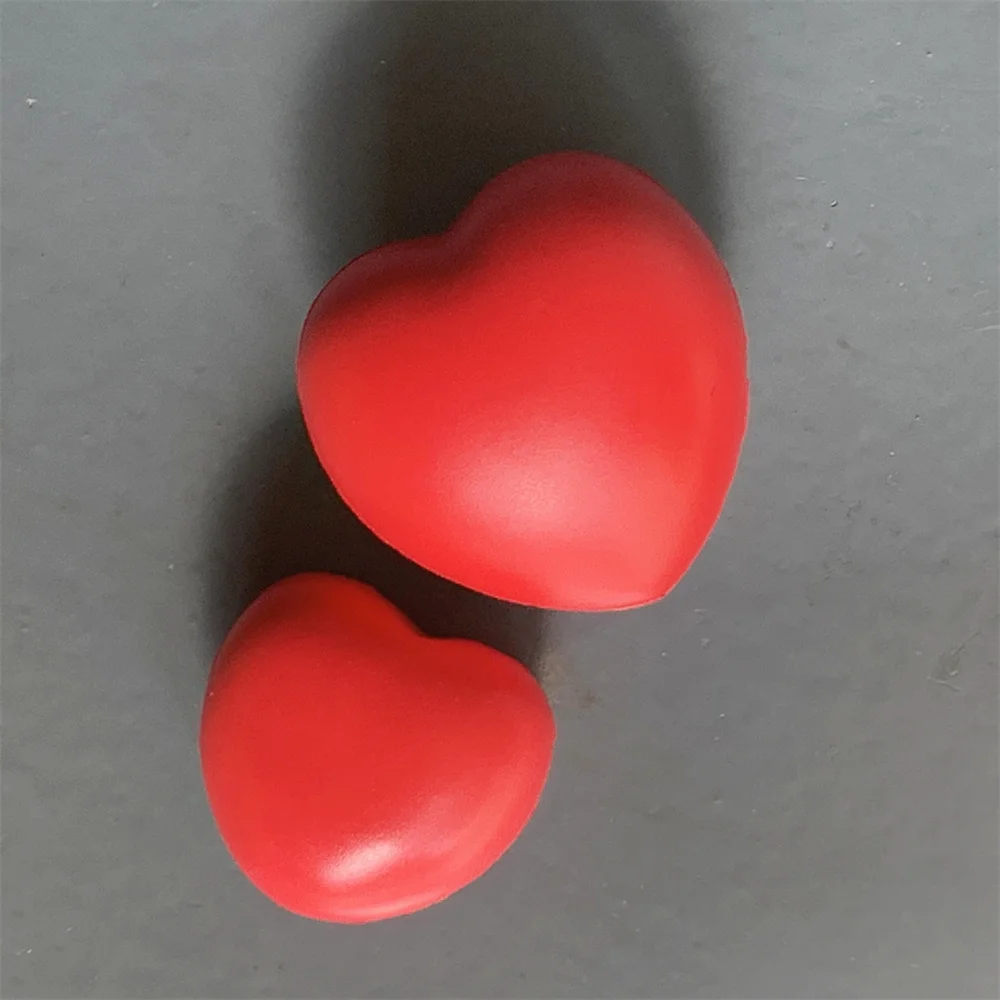 Big Small Bouncy Ball Heart Shape Stress Ball Soft Slow Rising Stress Relief Sticky Hand Grip Pressure Ball Play Kids Adults Joy
