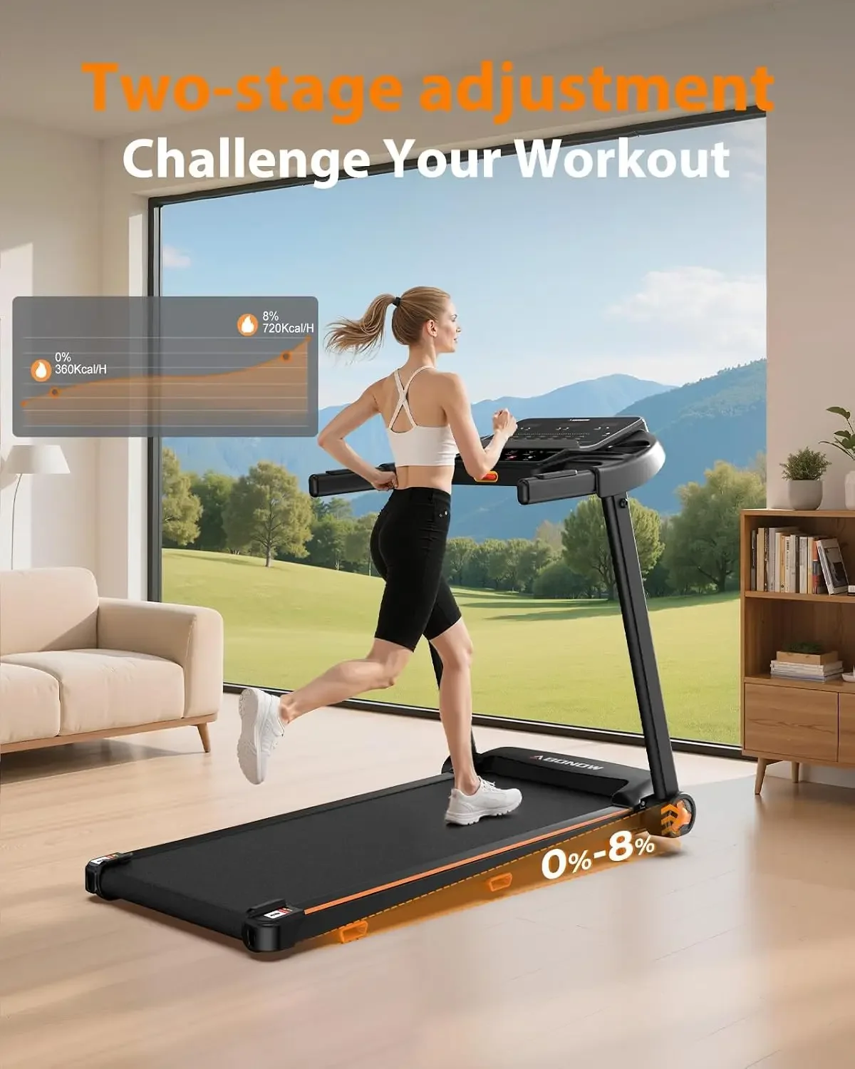 Foldable Treadmill for Home with Incline - 8.5MPH Max Speed | 280LBS Capacity, 3.0HP Home Office Treadmills for Running Jogging