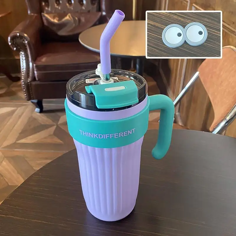 

Изолированные тумбы с ручками, изолированная кофейная кружка с 3D наклейкой для глаз, Герметичная Кружка большой емкости с соломинкой Для