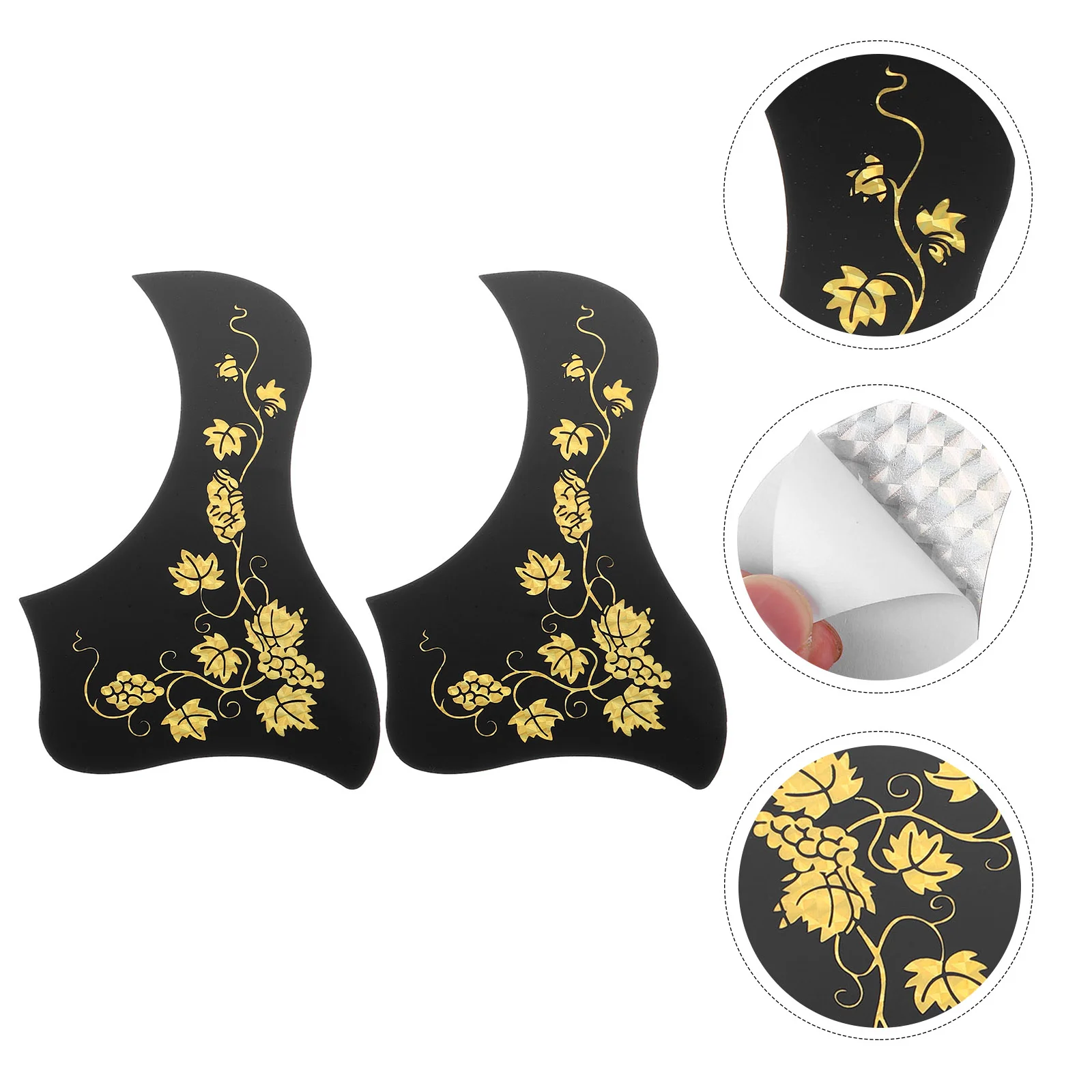 2 Pcs Guitar Pickguard Stickers Easy to Use PVC Board Accessory Scratch Plate Supplies Protective for