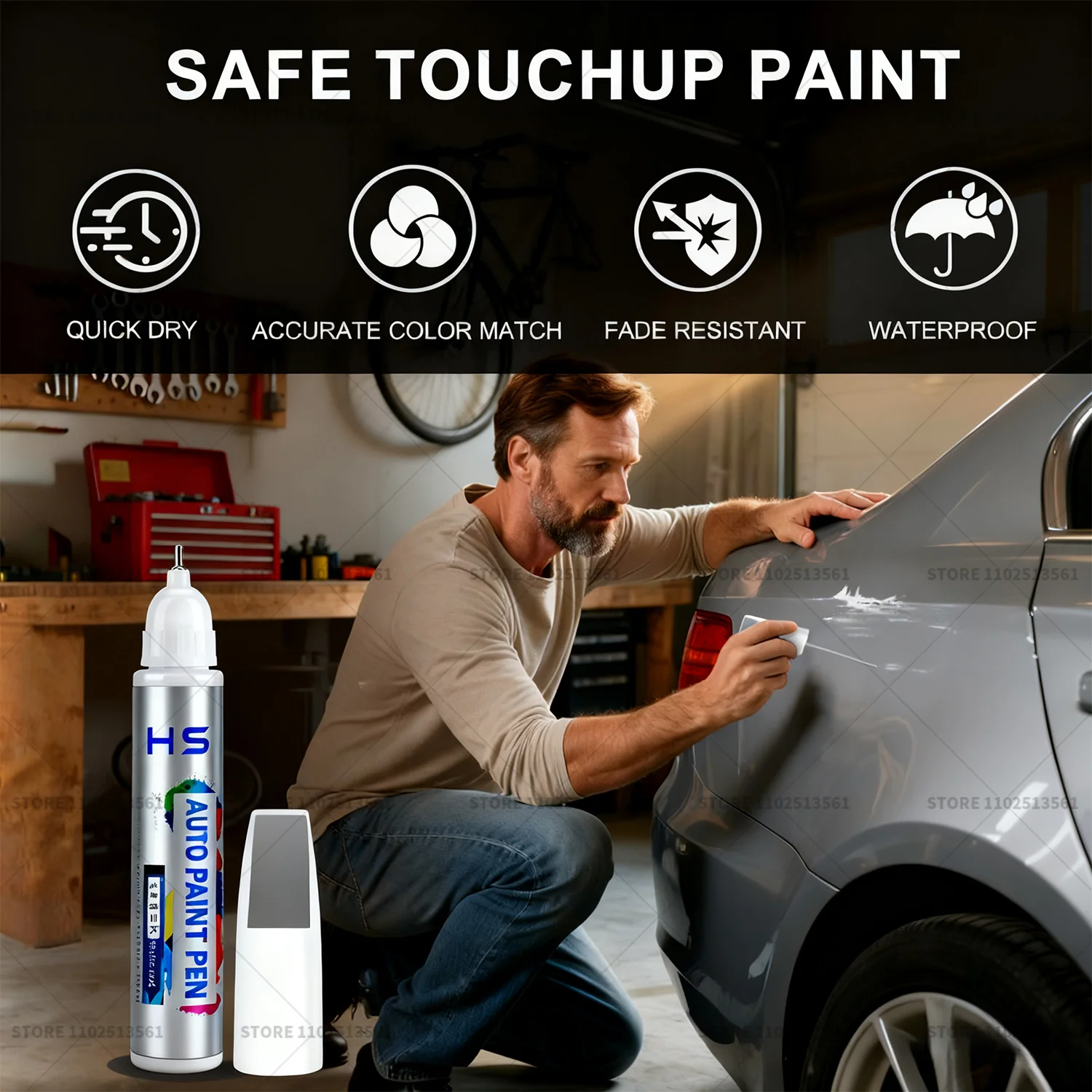 قلم إصلاح طلاء السيارات اللمس حتى مزيل الخدوش لتقوم بها بنفسك اكسسوارات السيارات لفولكس واجن جولف GTl الأبيض LC9A رمادي C2 الأحمر LC3J أسود C9X