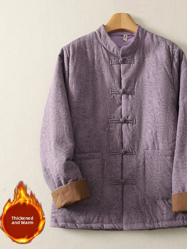 

Высококачественное женское хлопковое пальто с воротником-стойкой и вышитой подкладкой, льняная верхняя одежда, пальто для зимних поездок на работу, Ele Lady Sle