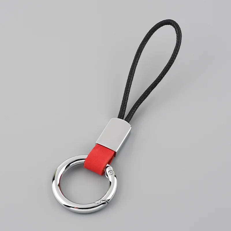 10pcs/setLuxury Genuine Leather Lanyard car keychain. Male and female leather Gunmetal Buckle key ring. Motorcycle keychain Gift