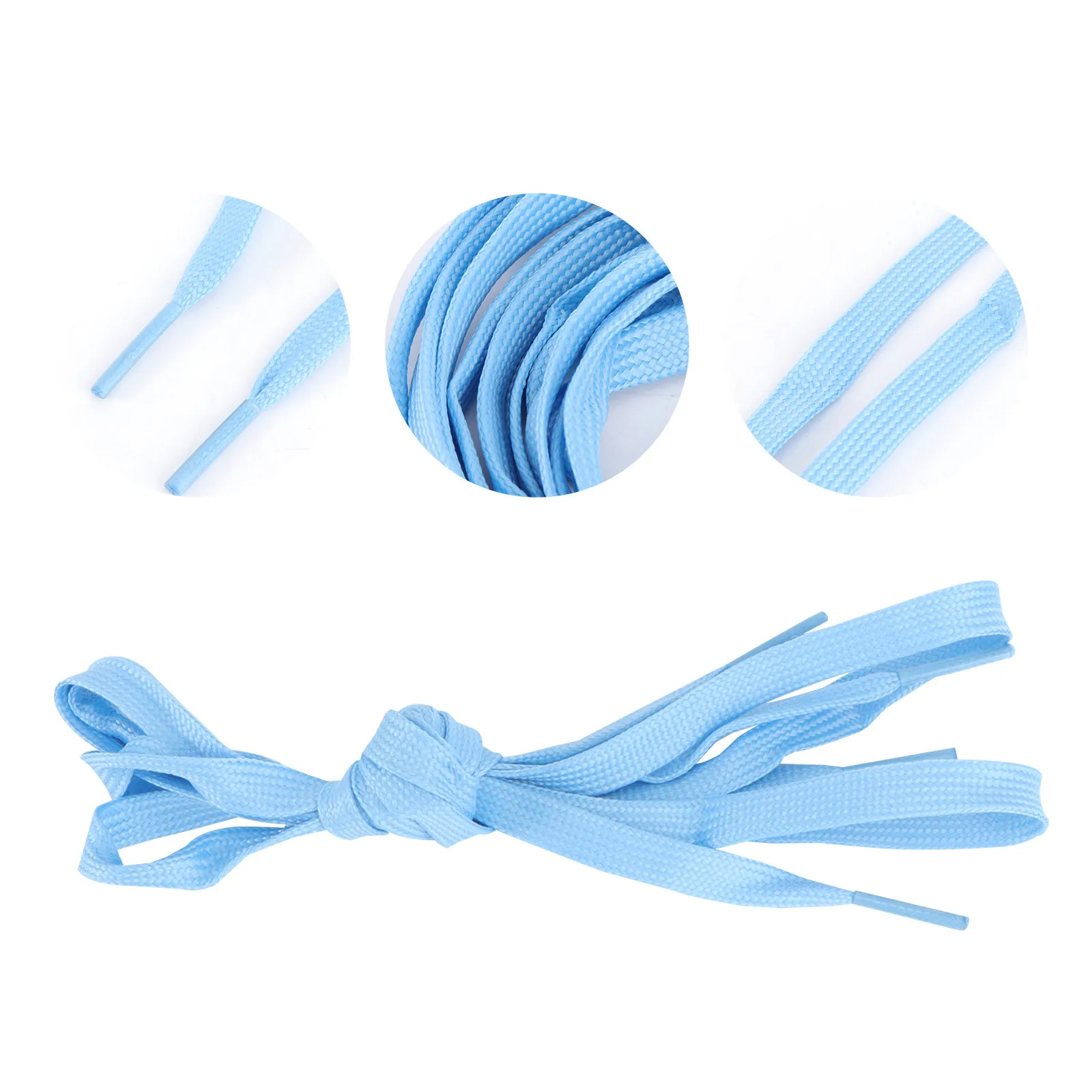 

1Pairs Luminous Shoelaces for Sneakers Glow in Dark Fluorescent Sports Flat Glow Shoelace Sky Blue Easy Insert Plastic Tip