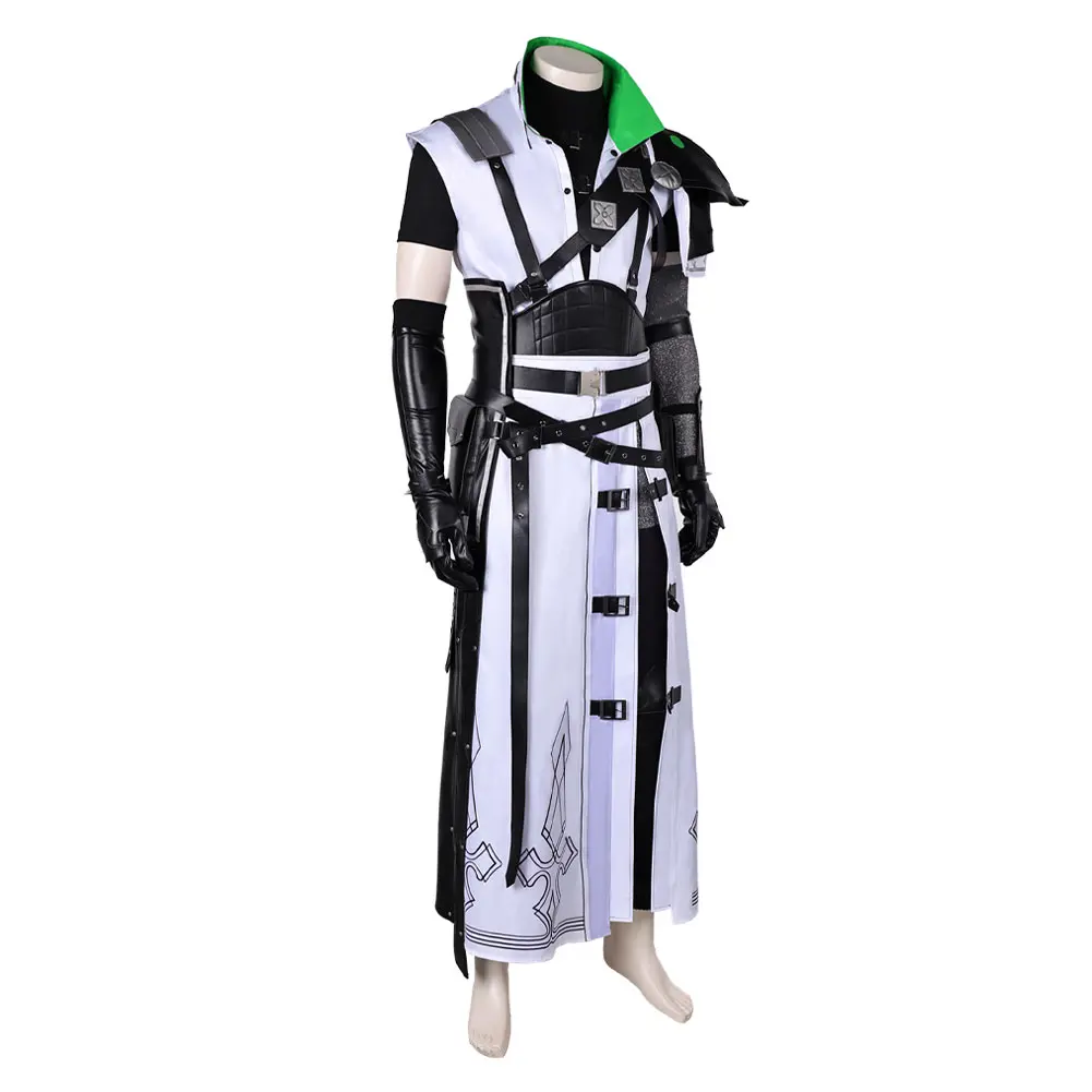 Jogo Fantasia Nuvem Strife Cosplay Traje para Homens Adultos, Uniforme, Calças, Cinto, Luvas, Roupas, Dia das Bruxas, Carnaval, Traje de RPG