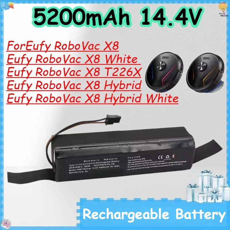 

5200mAh 14.4V Replace Rechargeable Battery for Eufy RoboVac X8 Vacuum Cleaner High Quality Battery 18650