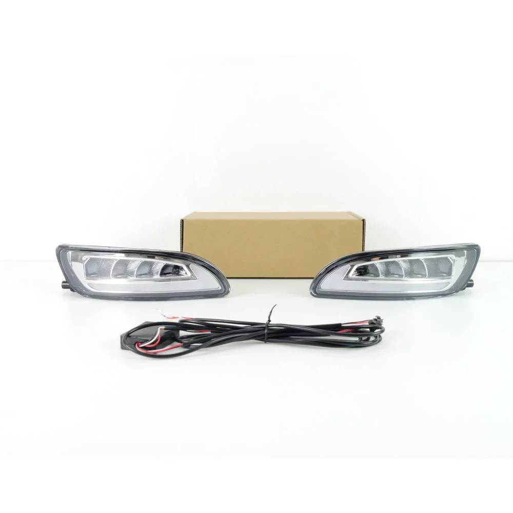 

July King LED Daytime Running Lights DRL + Streamer Yellow Turn Signals + Fog Lamp for Lexus RX and Toyota Harrier 2003-2009