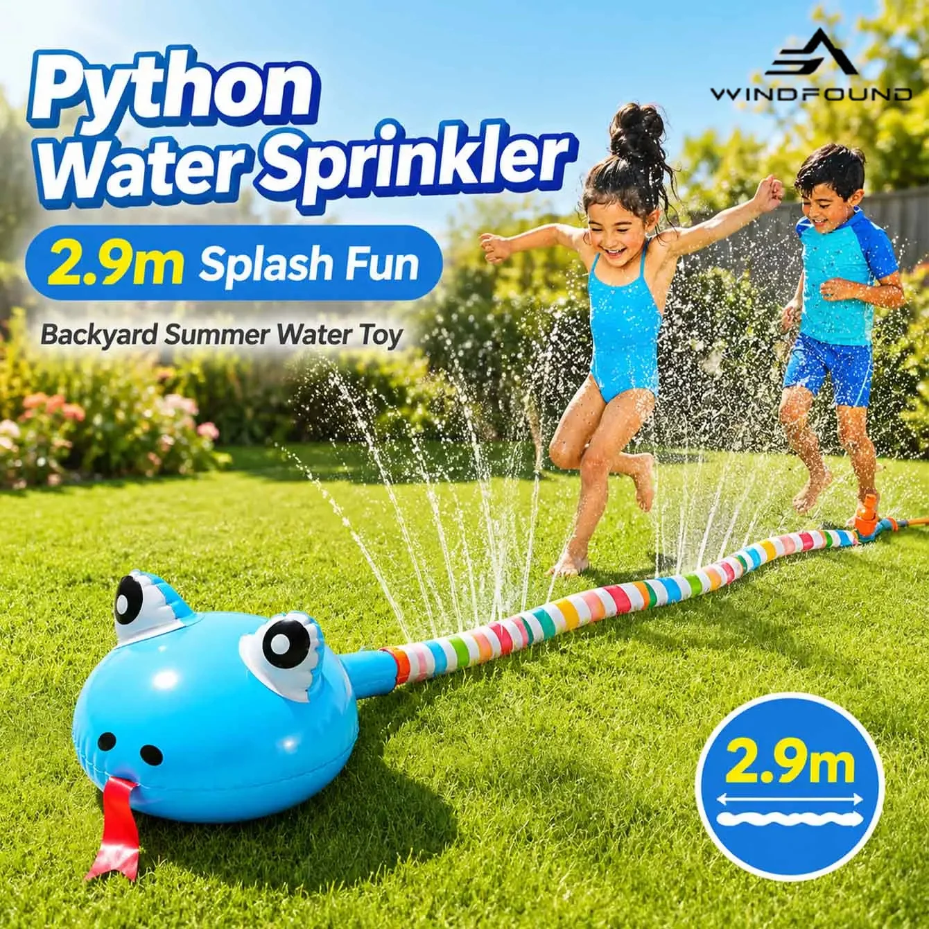 Kids Outdoor Garden Toys - Jouet serpent gonflable pulvérisateur d'eau 2,9