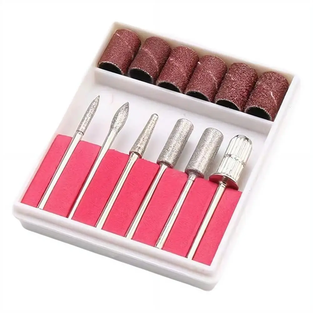 6PCS Nail Art Drill Bits and Sanding Bands for Nail Drill Replacement Set For Manicure Pedicure Gel Polish Removal Tool view 6