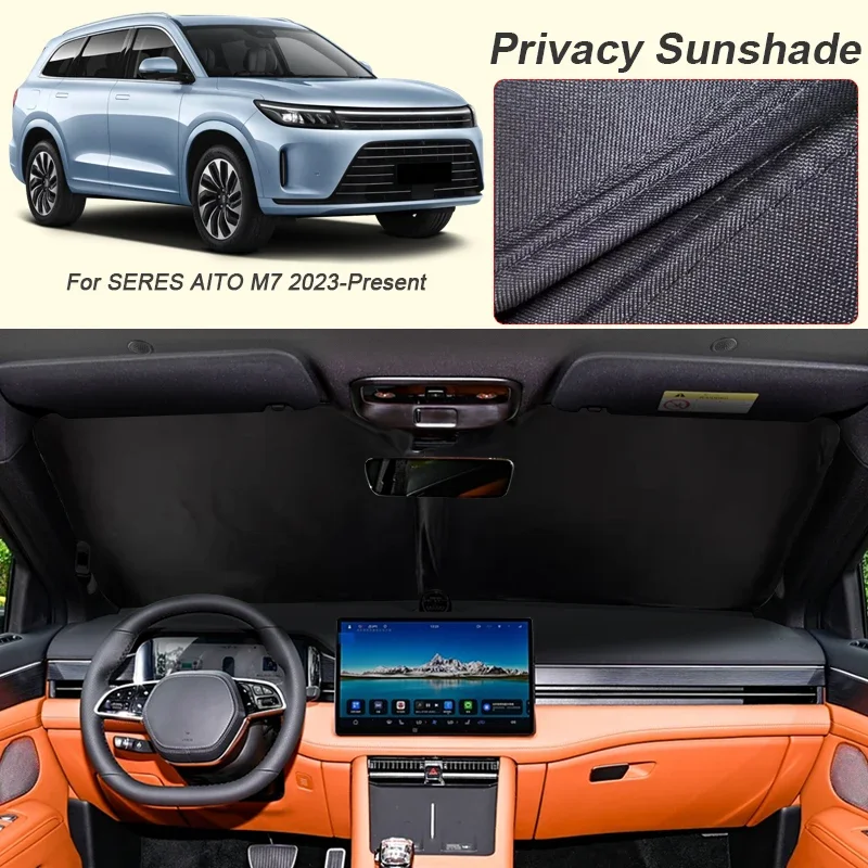 Car Black Window Privacy Sunshade For SERES AITO M7 2023-Present Auto Anti-UV Heat Insulation Protect Cover Interior Accessory