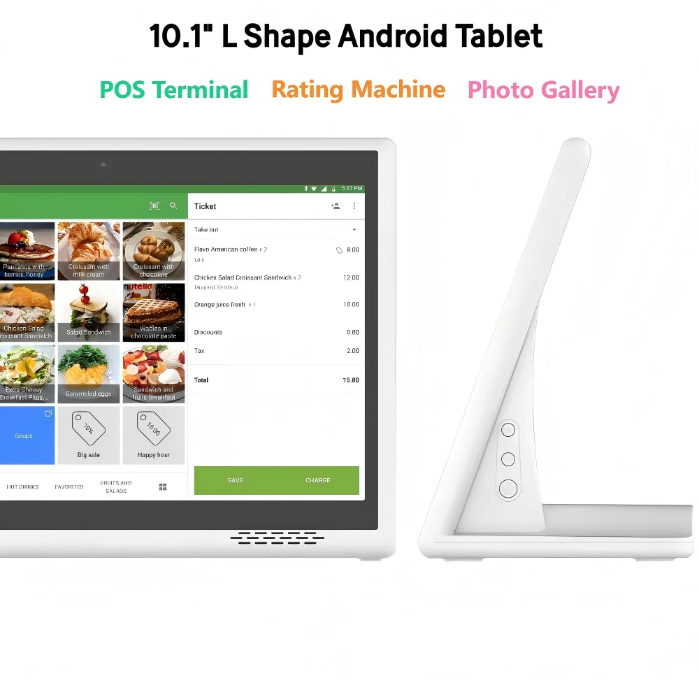 

RK3576S 8-ядерный планшет Android 14, 10,1-дюймовый сенсорный экран с камерой, киоск для заказа POE и постоянного тока, Loyverse POS