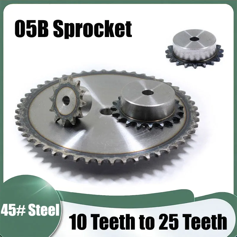1Pcs 10 Teeth to 25 Teeth 05B Gear 45 # Steel Industrial Chain Wheel Motor Chain Drive Chain Wheel Tooth Pitch 8mm