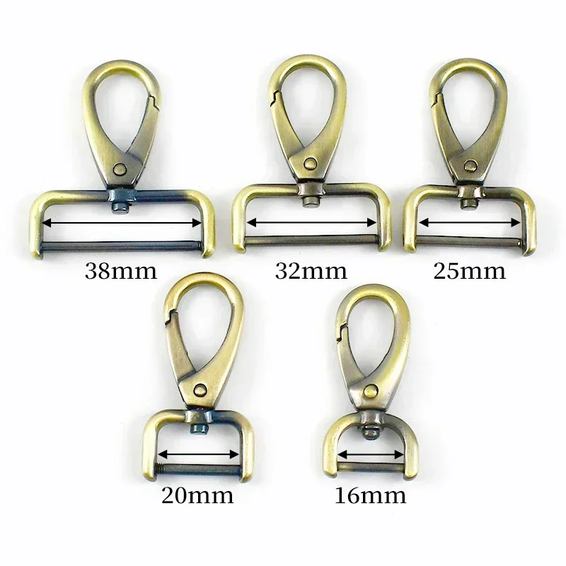 5Pcs 13-38mm Bag Strap Repair Metal Hook Buckle Detachable Swivel Lobster Clasp Pet Collar Webbing Trigger Clips Snap Clamp