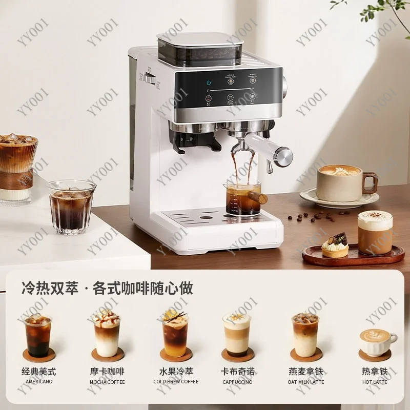 Compact Domestic Coffee Brewing Device Featuring Attached Grinder Multifunctional Daily Drink Processor