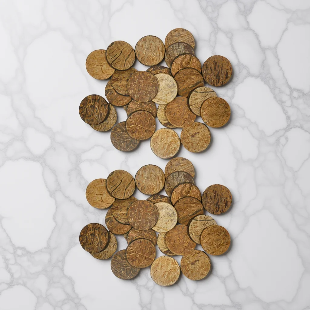 

50Pcs Moss Round Discs Natural Coconuts Shell Pieces for Aquarium Landscape Creative Scenic Embellishment Elements