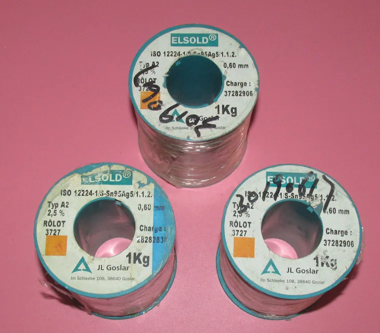 10M German Made ELSOLD Lead-Free Silver Containing Solder Wire, 5% Silver, 0.6mm Diameter, For Audio Soldering Wire