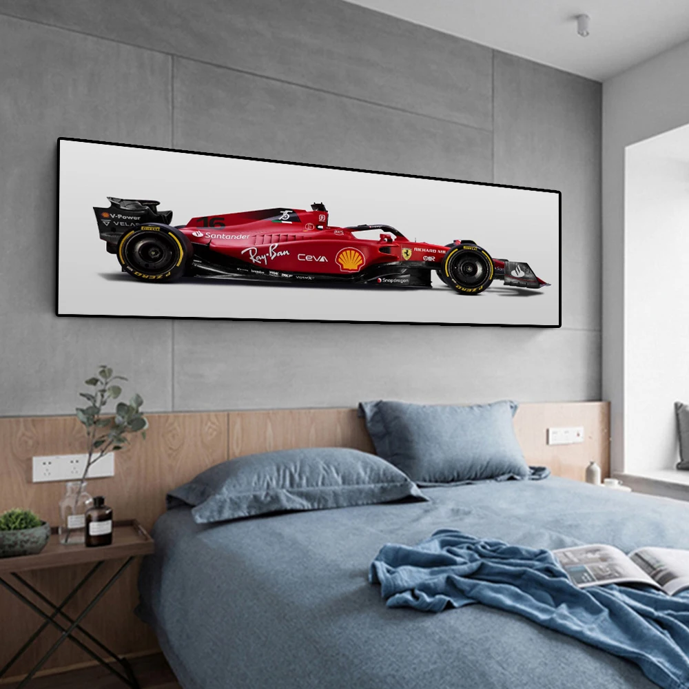 Super Formula F1-75 Sainz Racing Canvas Painting Leclerc Race Car Poster Print Red Team Supercar Club Wall Art Room Home Decor