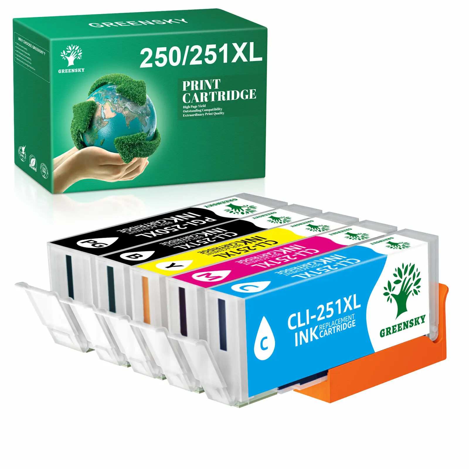 

5PK новый картридж с чернилами для Canon 250 251 MG5420 MG5520 MG5620 MG6620 MX722