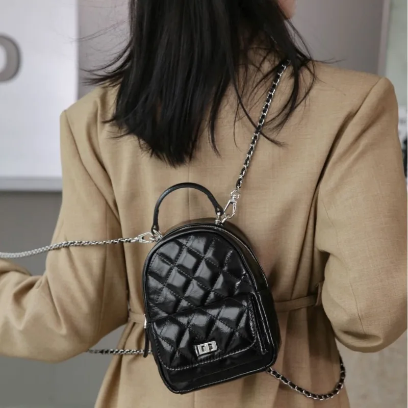 Chain Bags Backpack Mini Niche Design Fashion for Student Girls Woman Y2K Harajuku Personality High Street Casual Daily in Stock