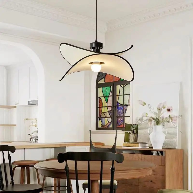 Nordic Wabi Sabi Fabric Led Pendant Lights Living Room Bedroom Study Restaurant Loft Creativity