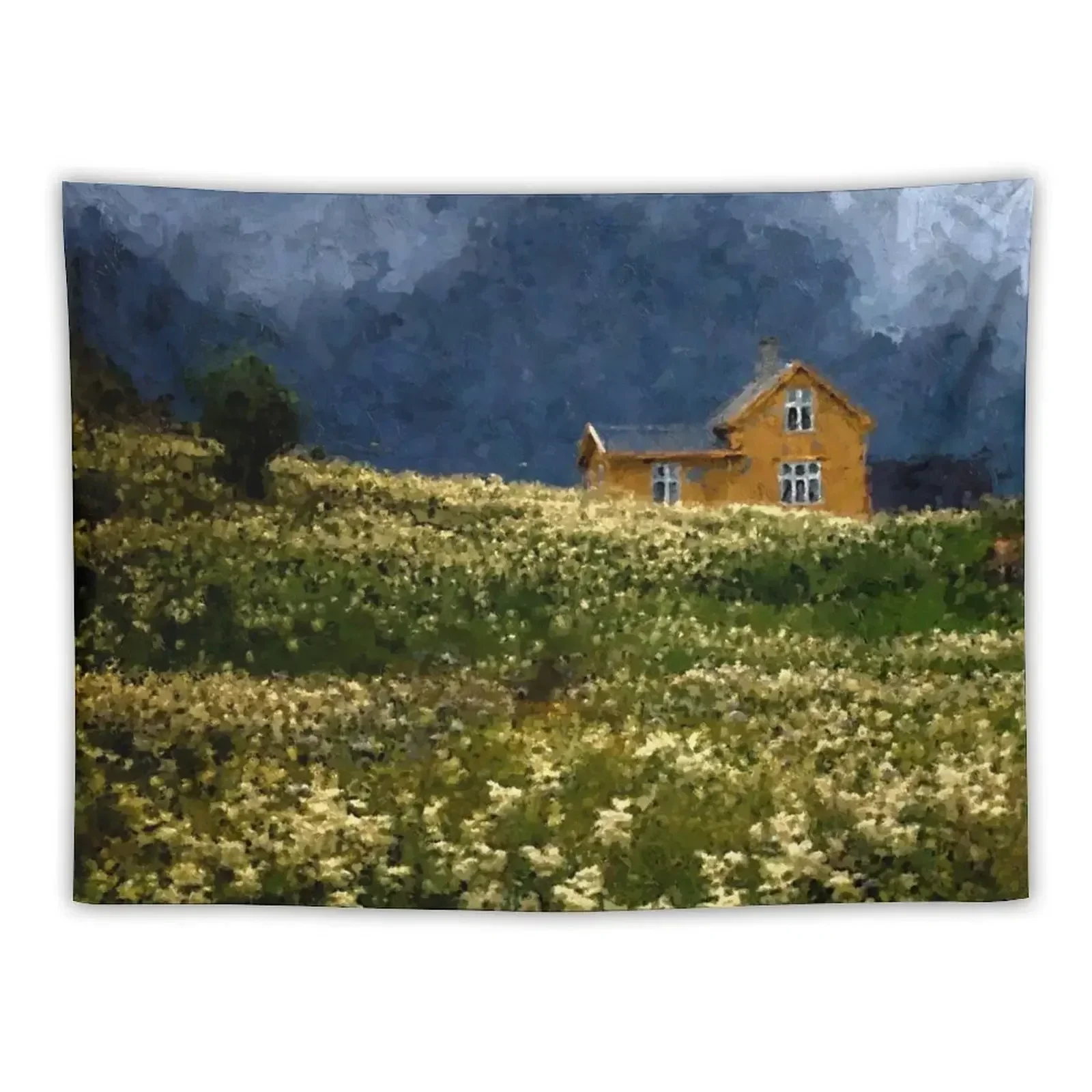 Lonely Cabin Cottage In The Country Field Tapestry Bedrooms Decorations Decoration Wall Decor For Room Tapestry