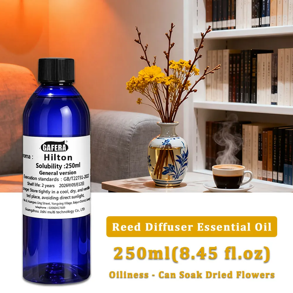 GAFERA 250ml (8.45 fl.oz) Hilton Essential Oils - Aromatherapy Machine Supplement Liquid & Reed Diffuser Replenishes Essence